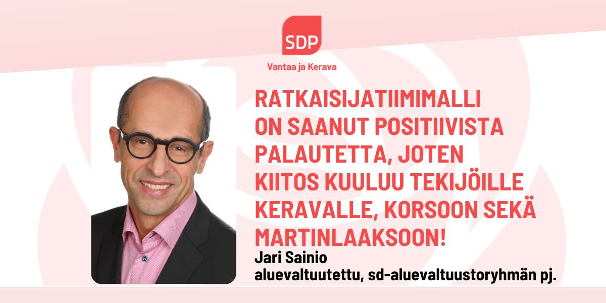 Jari Sainio: Meillä on runsaasti tekemistä keskeisten palveluiden tarjoamisessa!