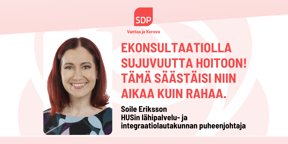 Soile Eriksson: eKonsultaatiolla sujuvuutta hoitoon