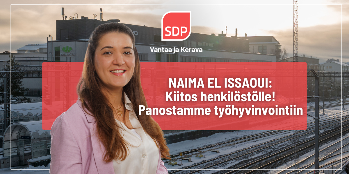 Naima el Issaoui: Kiitos henkilöstölle! Panostamme työhyvinvointiin