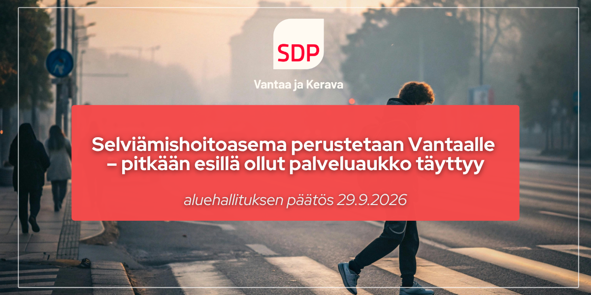 Selviämishoitoasema perustetaan Vantaalle – pitkään esillä ollut palveluaukko täyttyy